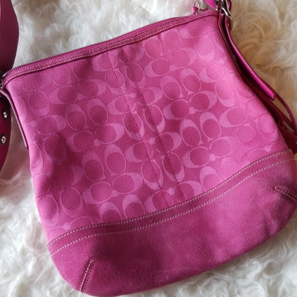 **SOLD**Hot Pink Coach Crossbody - Picture 3 of 8